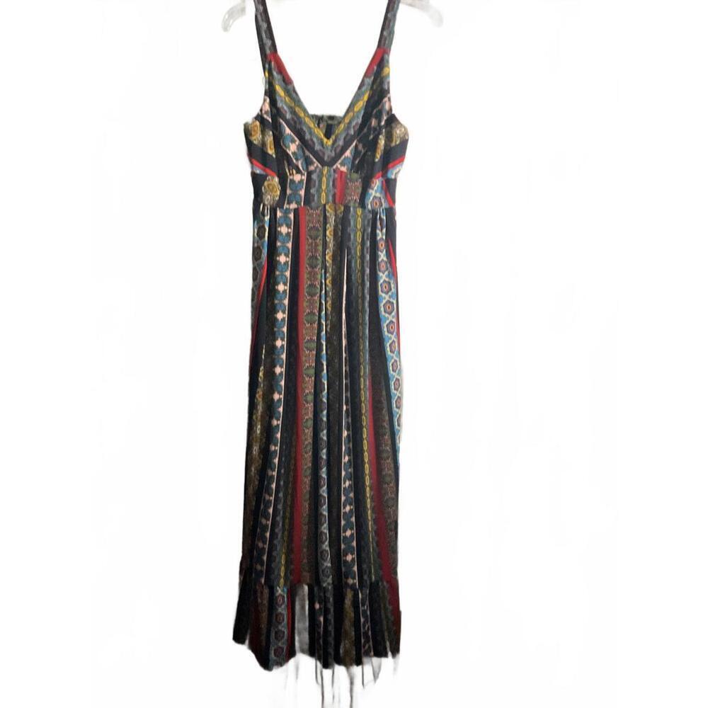 T Tahari Vibrant Multi-Colored Max Dress Boho  Small